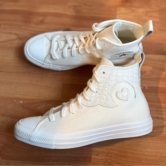 NEW Womens Size 8.5 Converse Chuck Taylor Egret High Western Embroidery Shoe - Picture 9 of 11